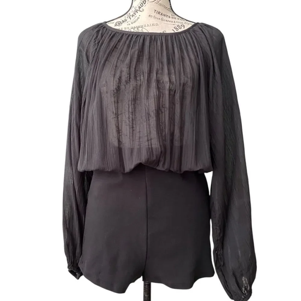 NEW Free People Real Resort Romper in Black Size Medium - Picture 3 of 12